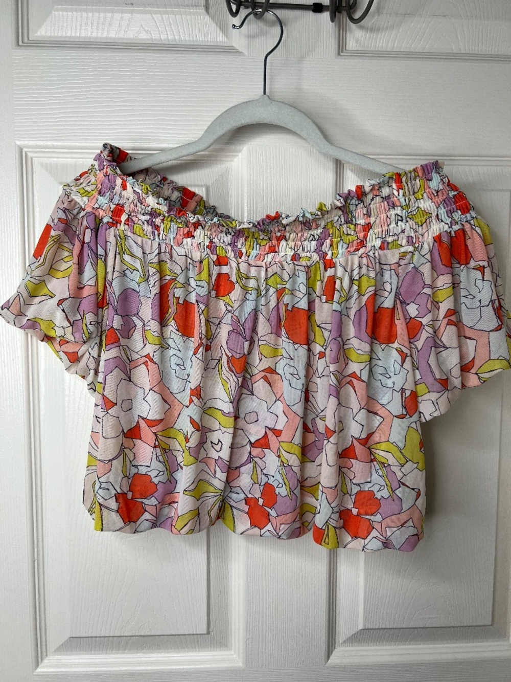 Free People Technicolor Off Shoulder Bubble Top